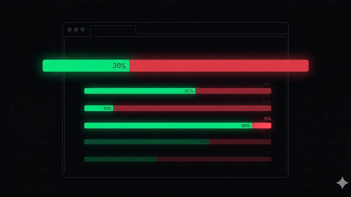 Chrome DevTools Coverage tab showing CSS usage percentages — green for used code, red for unused code across multiple stylesheets