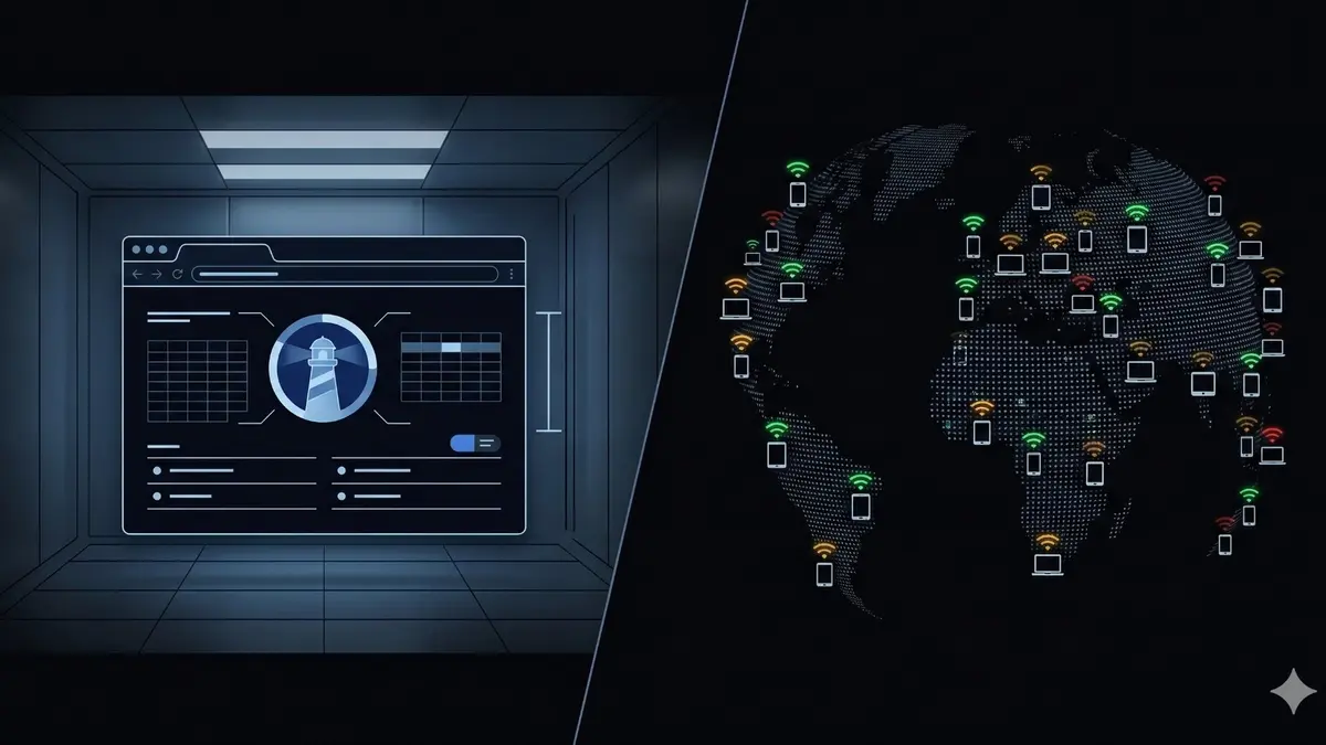 Lab testing in controlled environment versus field data from real users across diverse devices and connections